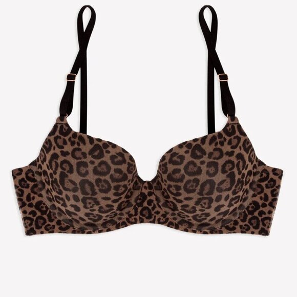 Smart and Sexy Perfect Demi T-Shirt Bra Leopard 34F NWT - Picture 4 of 5
